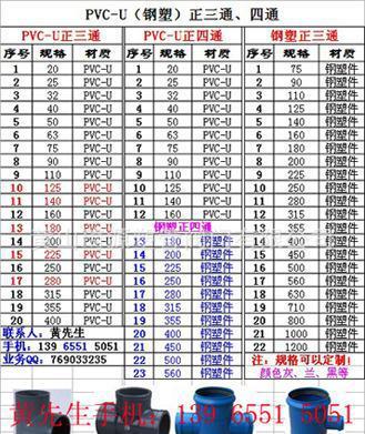 PVC-U管40正四通與異徑四通 價(jià)格、廠家及圖片指南